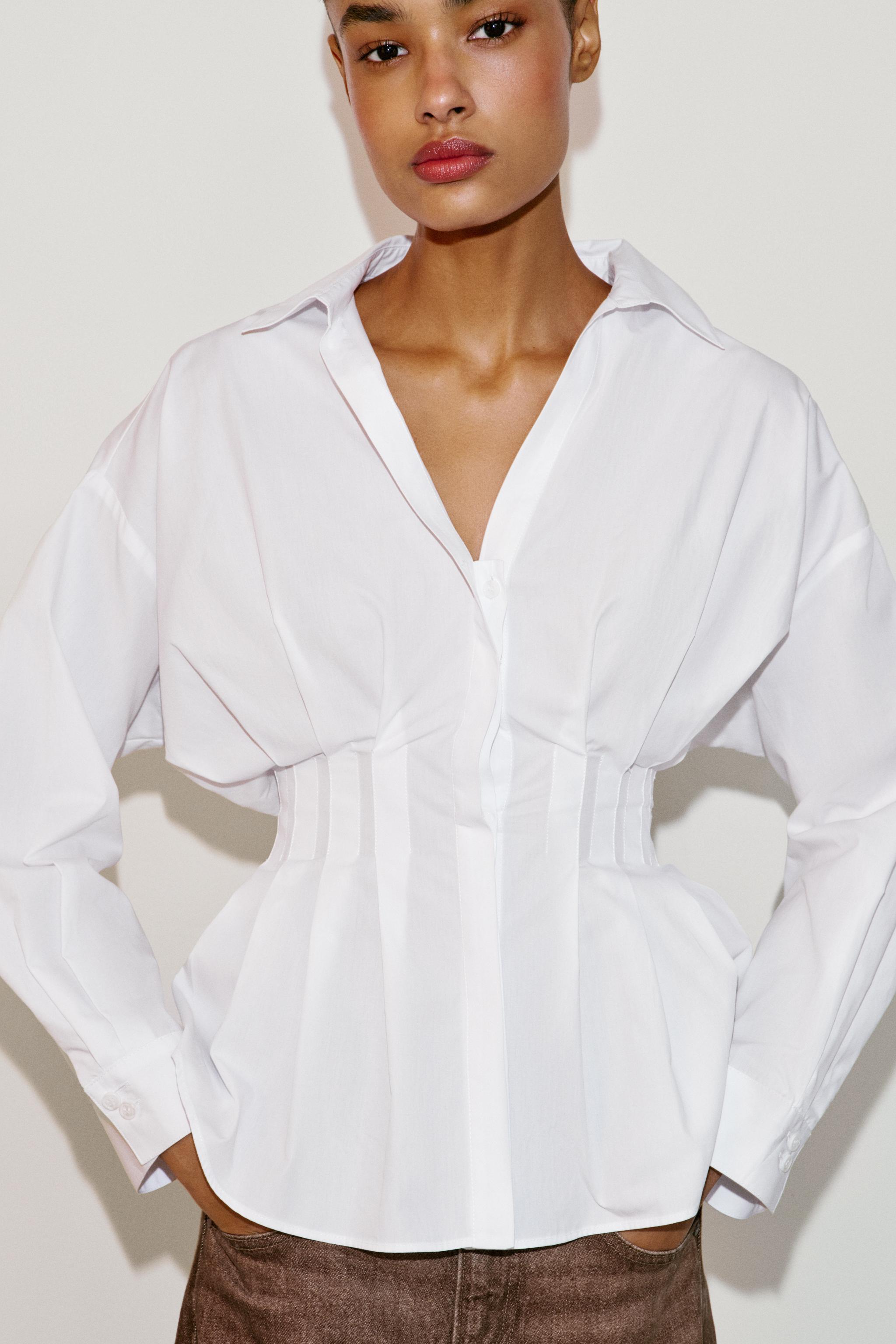 Poplin Shirt With Pleats