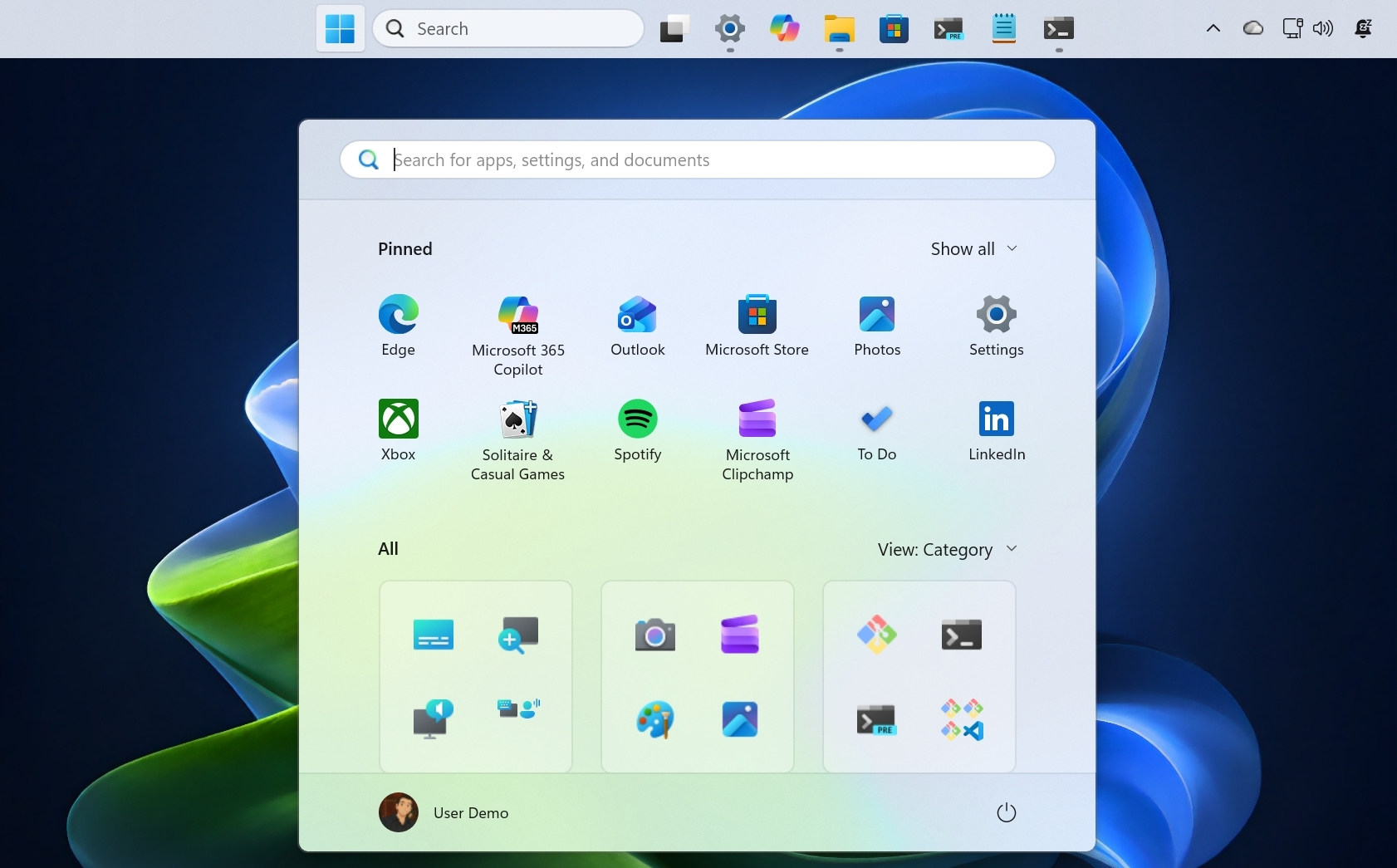 Windows 11 Taskbar at the top