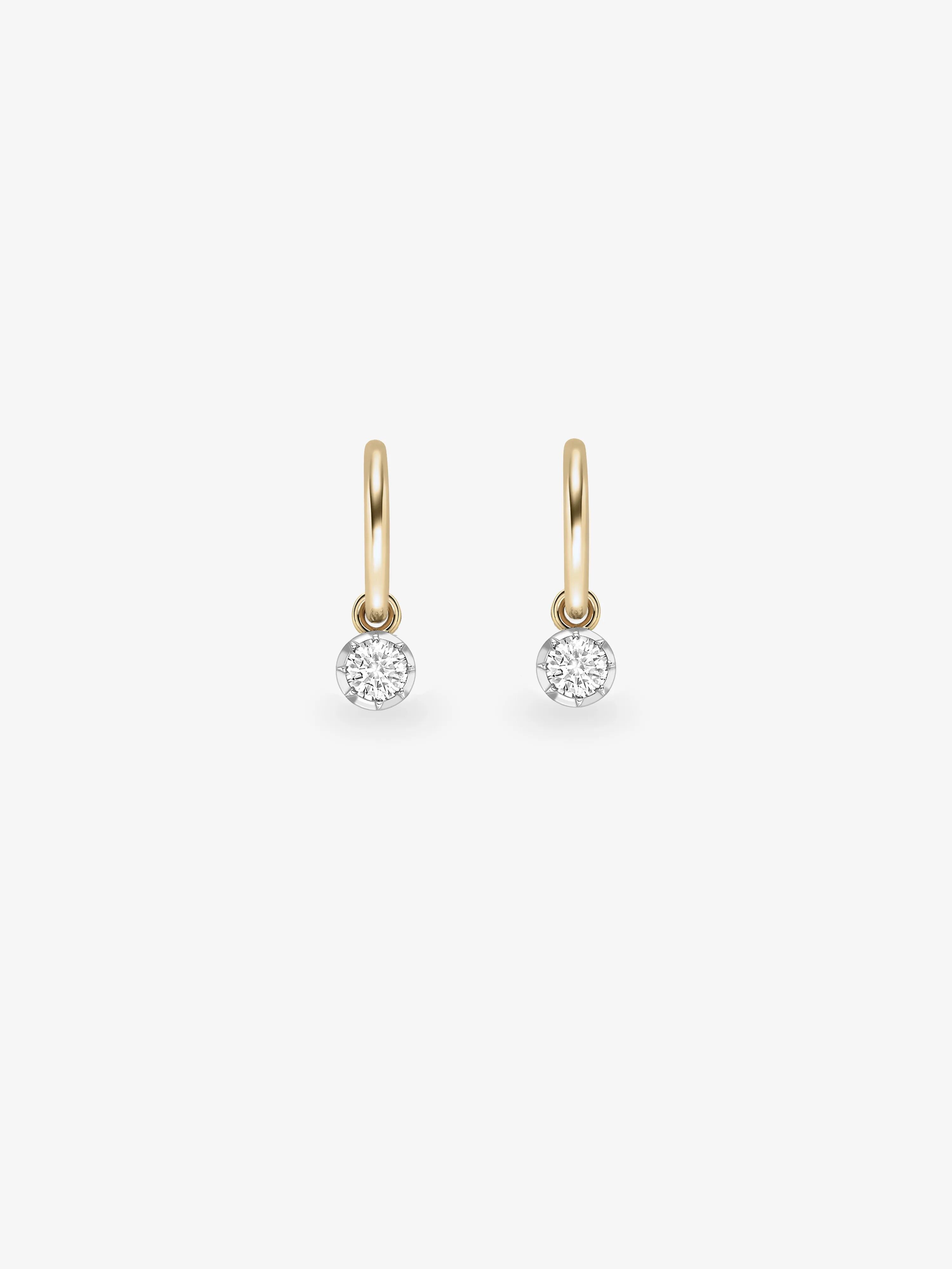 0.20ct Diamond &amp;amp; White Gold Gypset Hoop Earrings