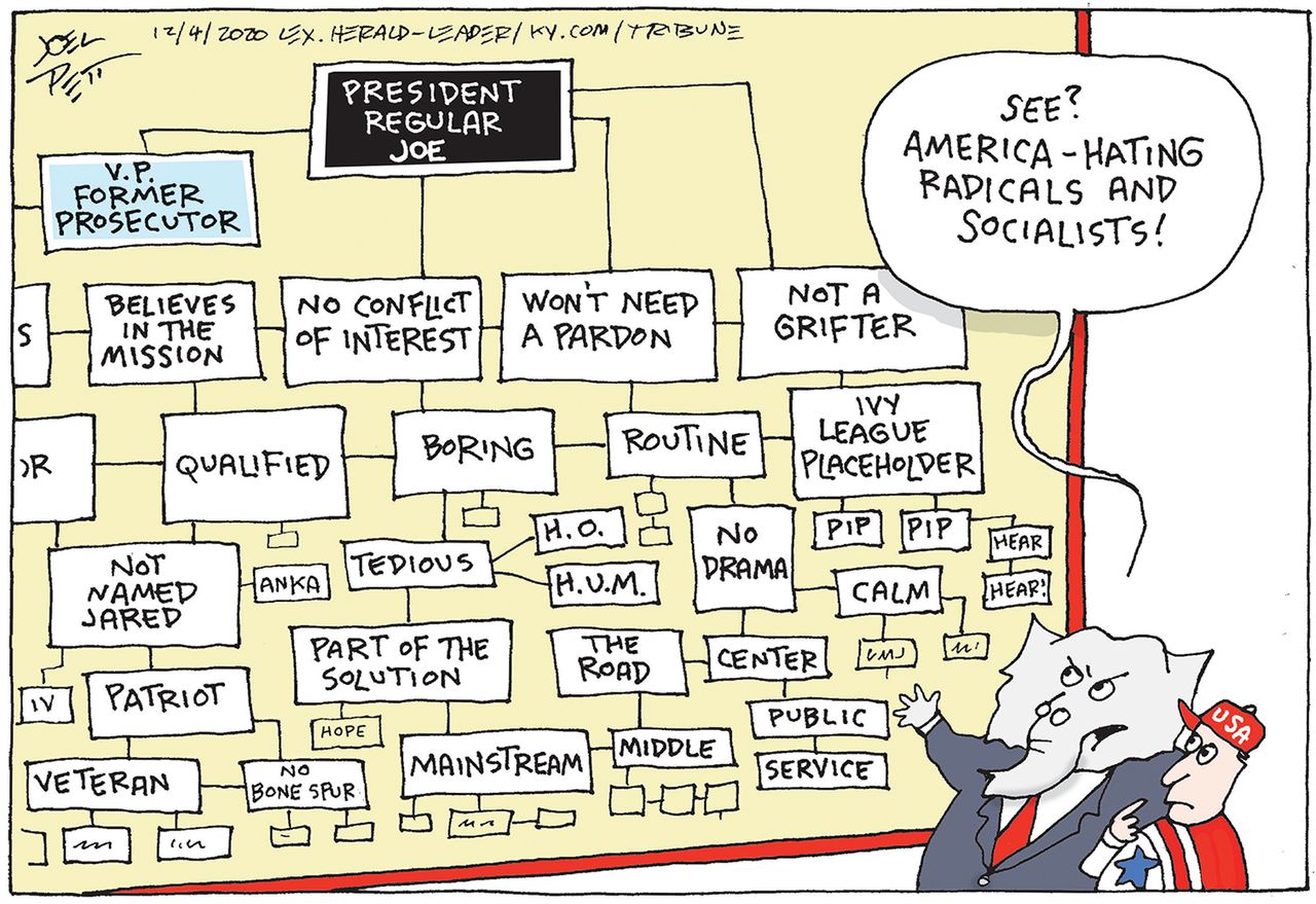 Political Cartoon U.S. GOP Biden presidency