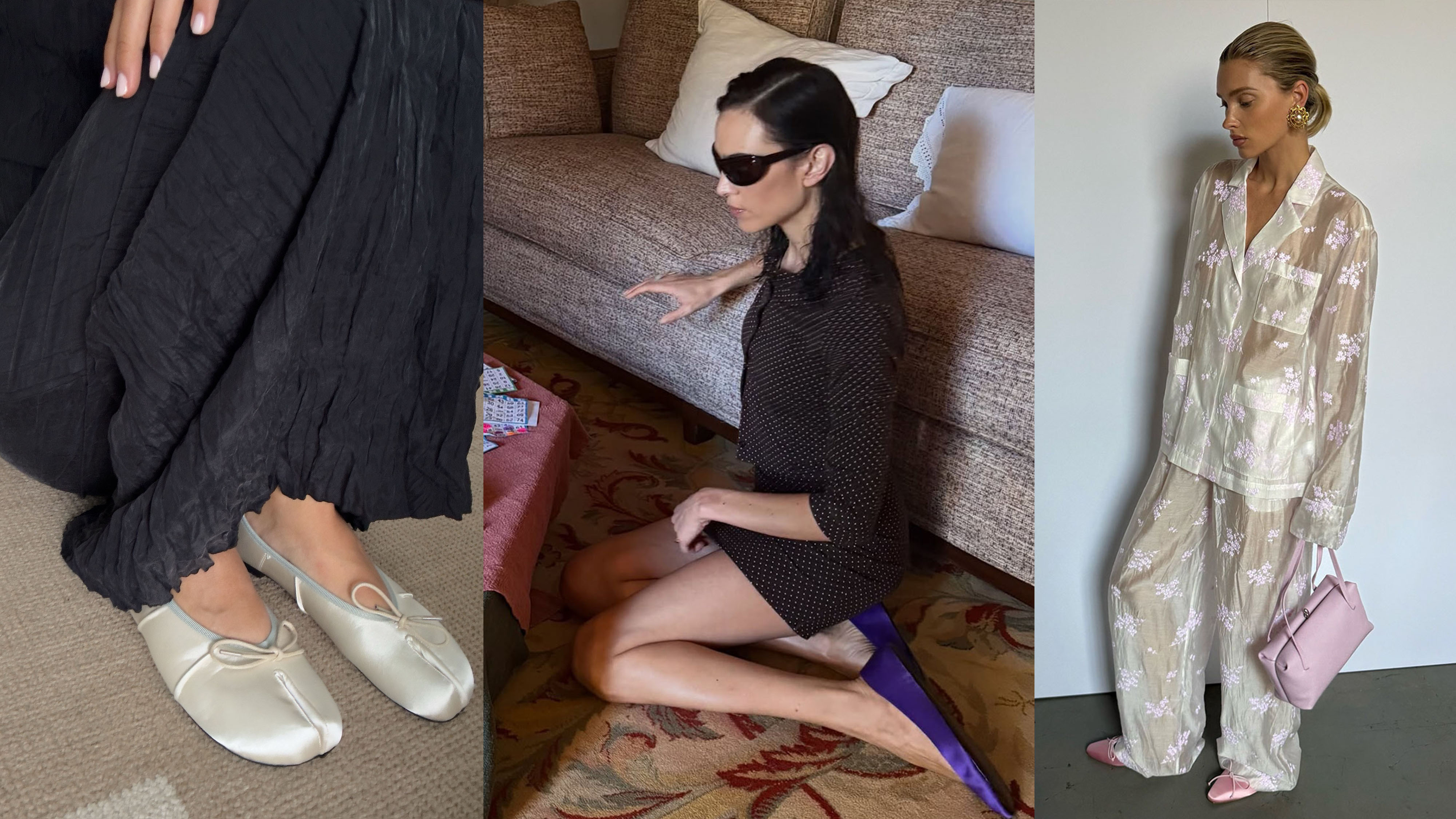 women wearing satin flats