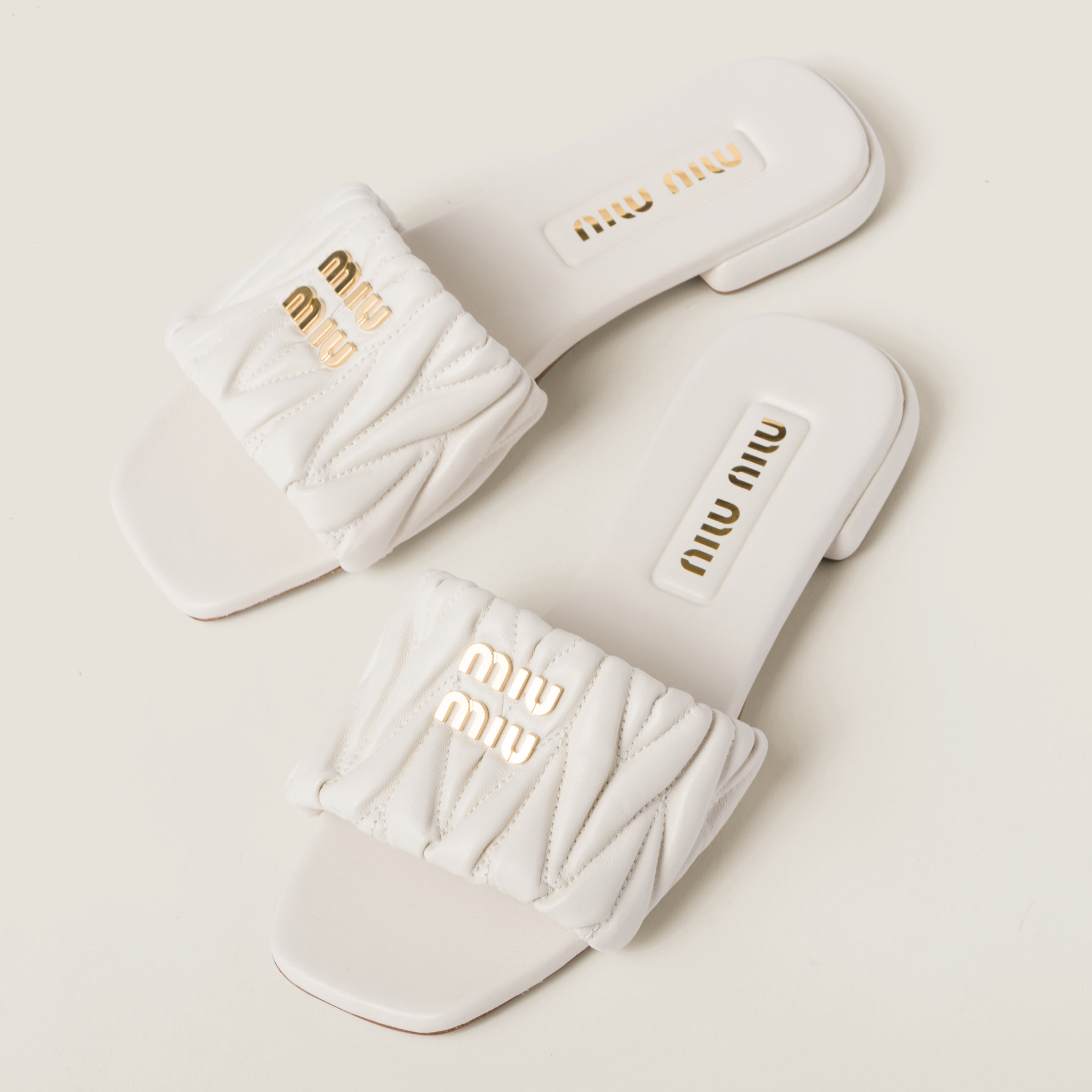 Matelass&amp;eacute; Nappa Leather Slides