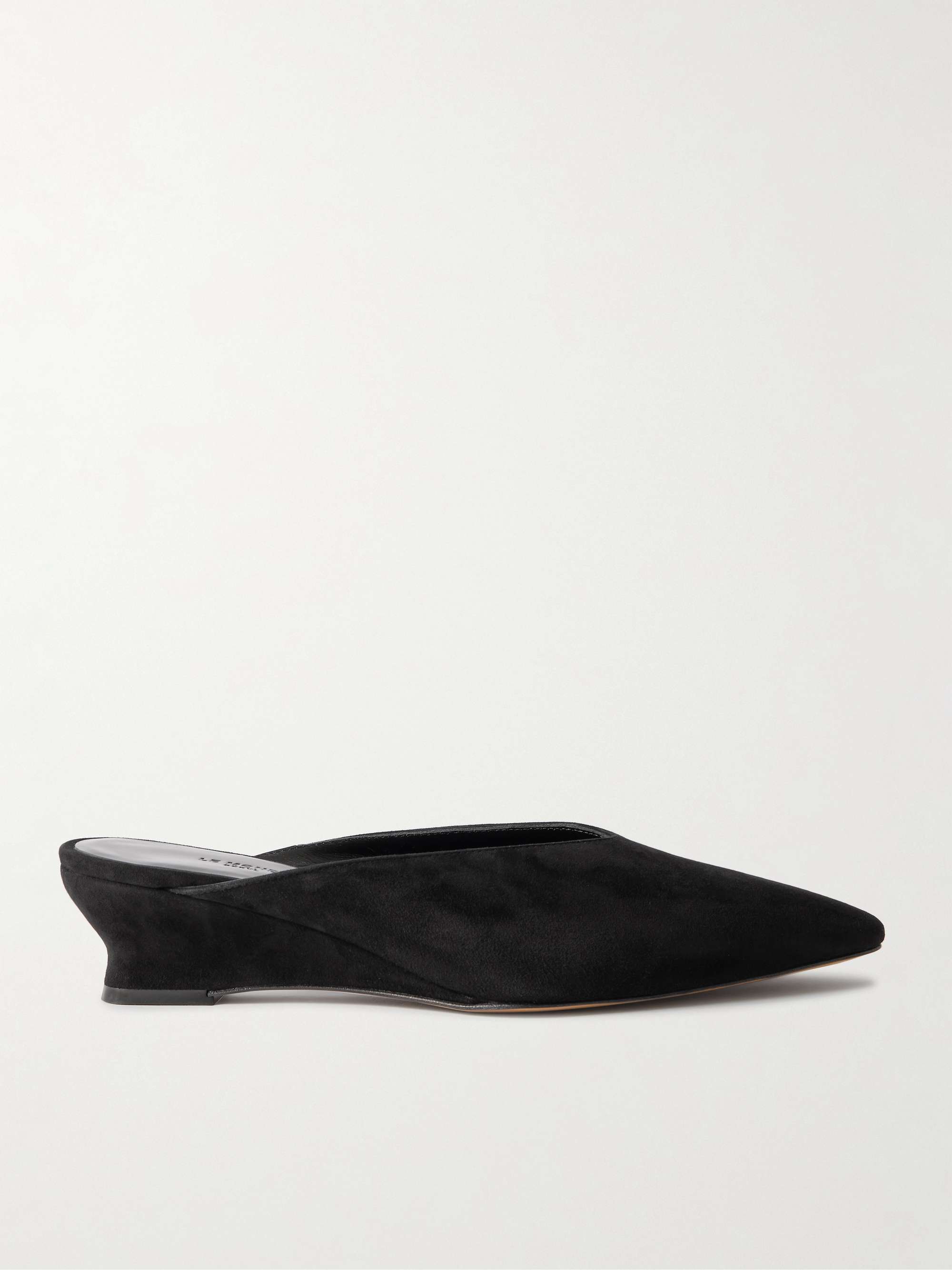 Suede Wedge Mules