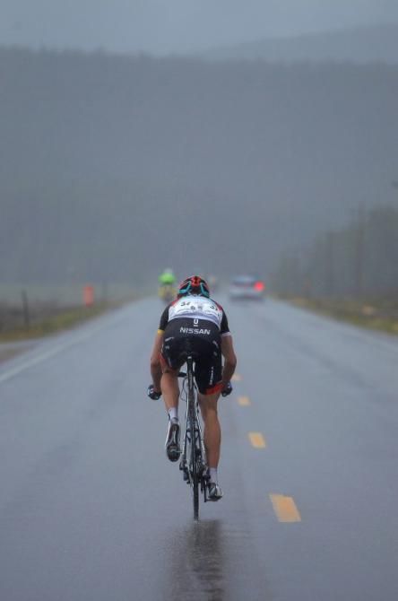 Shut up legs! Jens Voigt rode alone for nearly the entire 4th stage of the USA Pro Challenge en route to victory.
