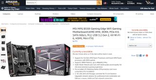 For a brief time, Amazon was accepting preorders for several MSI B550 motherboards.