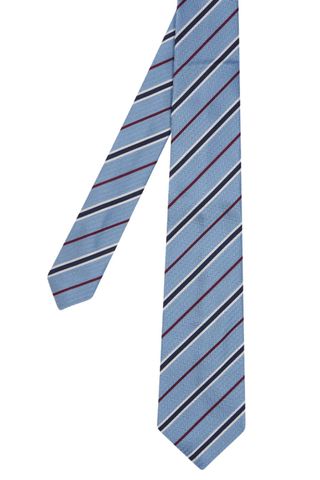 Paul Smith Blue Silk Herringbone Stripe Tie