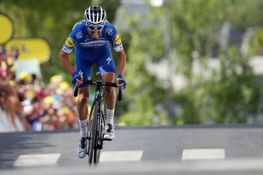 Julian Alaphilippe (Deceuninck-Quick Step) solos to victory during stage 3 at the Tour de France