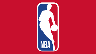 NBA logo on red