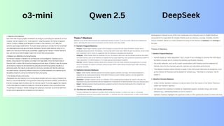 o3-mini vs Qwen 2.5 vs DeepSeek screenshot