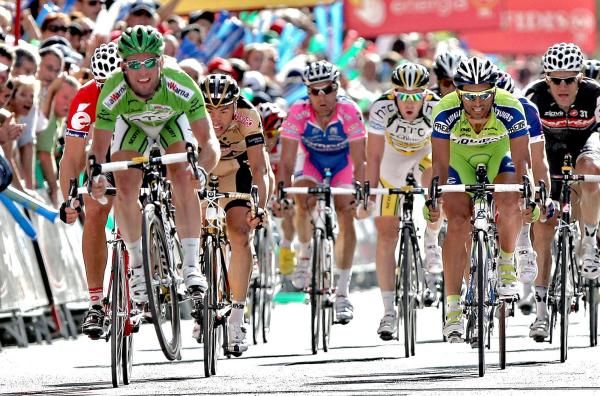 Cavendish bunny hops in celebration