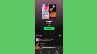 How to download songs in Spotify on Android step 1: Open menu on Playlist