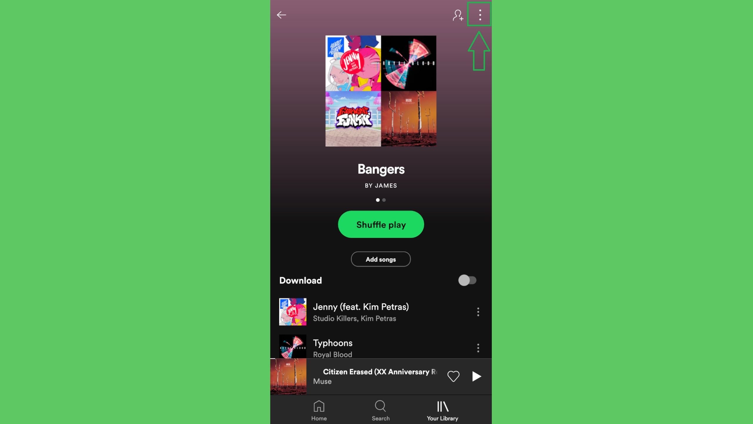 How to Download Songs in Spotify on Android Step 1: Open the Menu on the Playlist