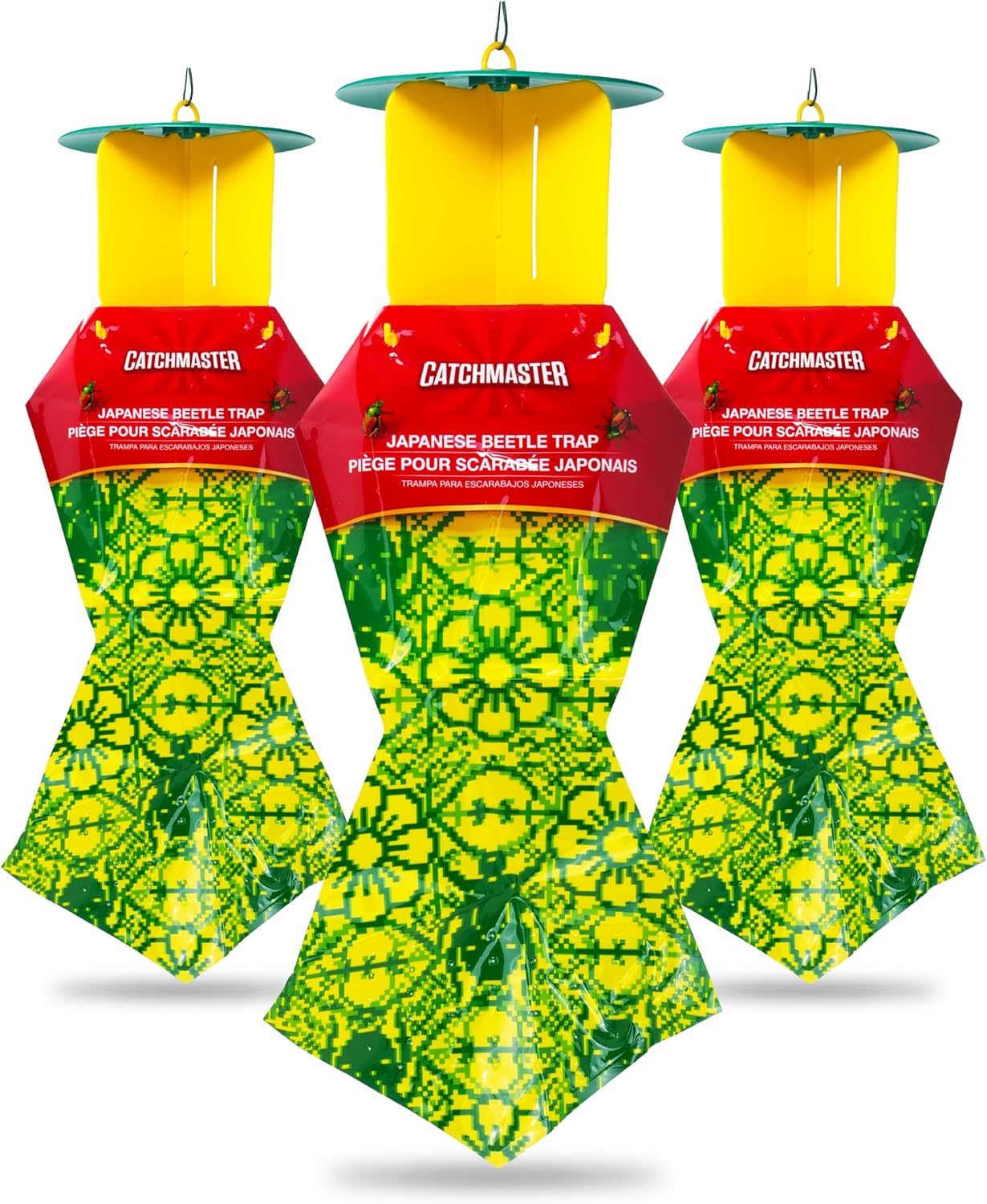 Three japanese beetle traps