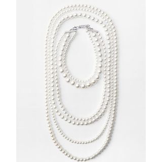 LONG FAUX PEARL NECKLACE