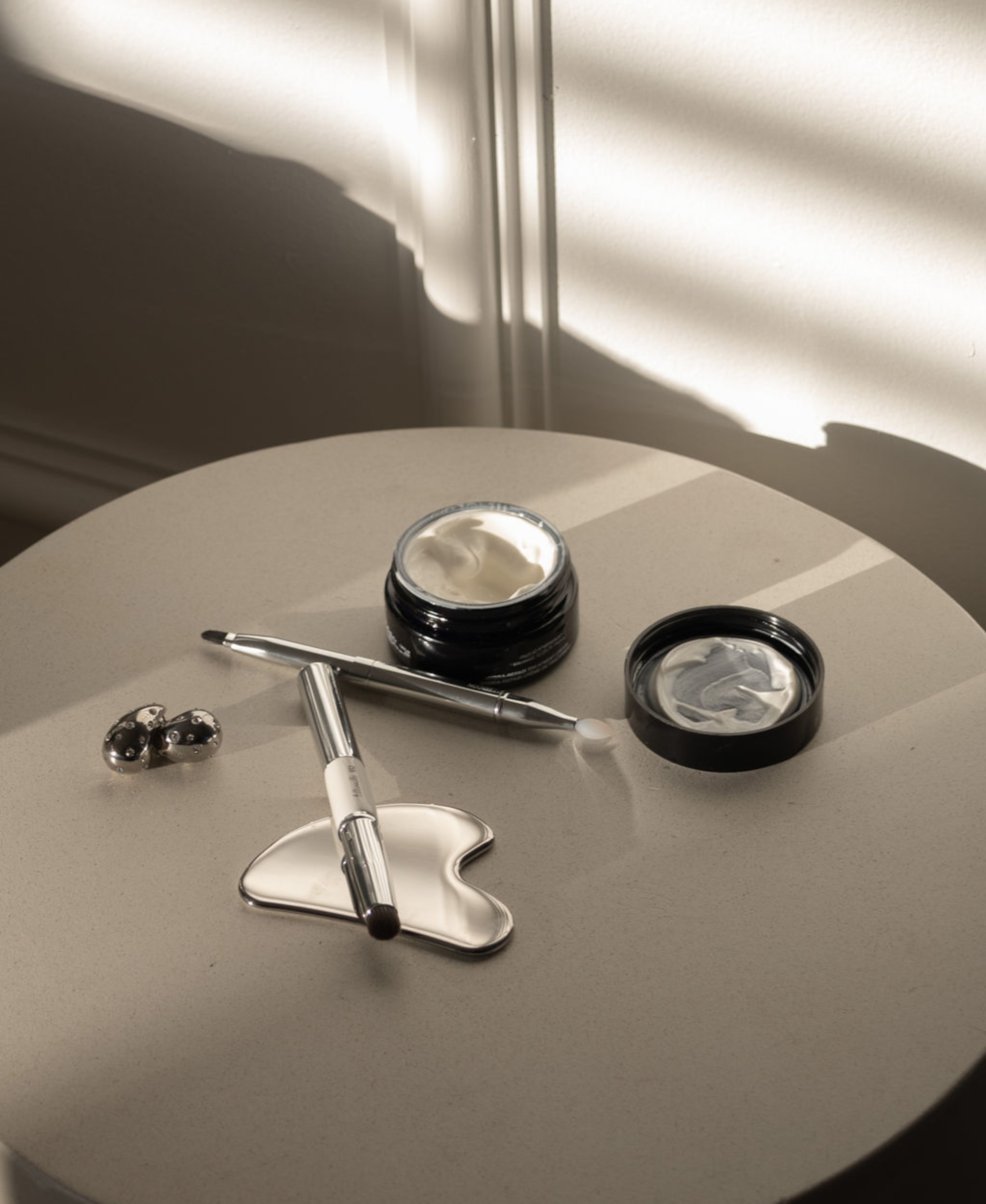 A flat lay displaying skin care essentials