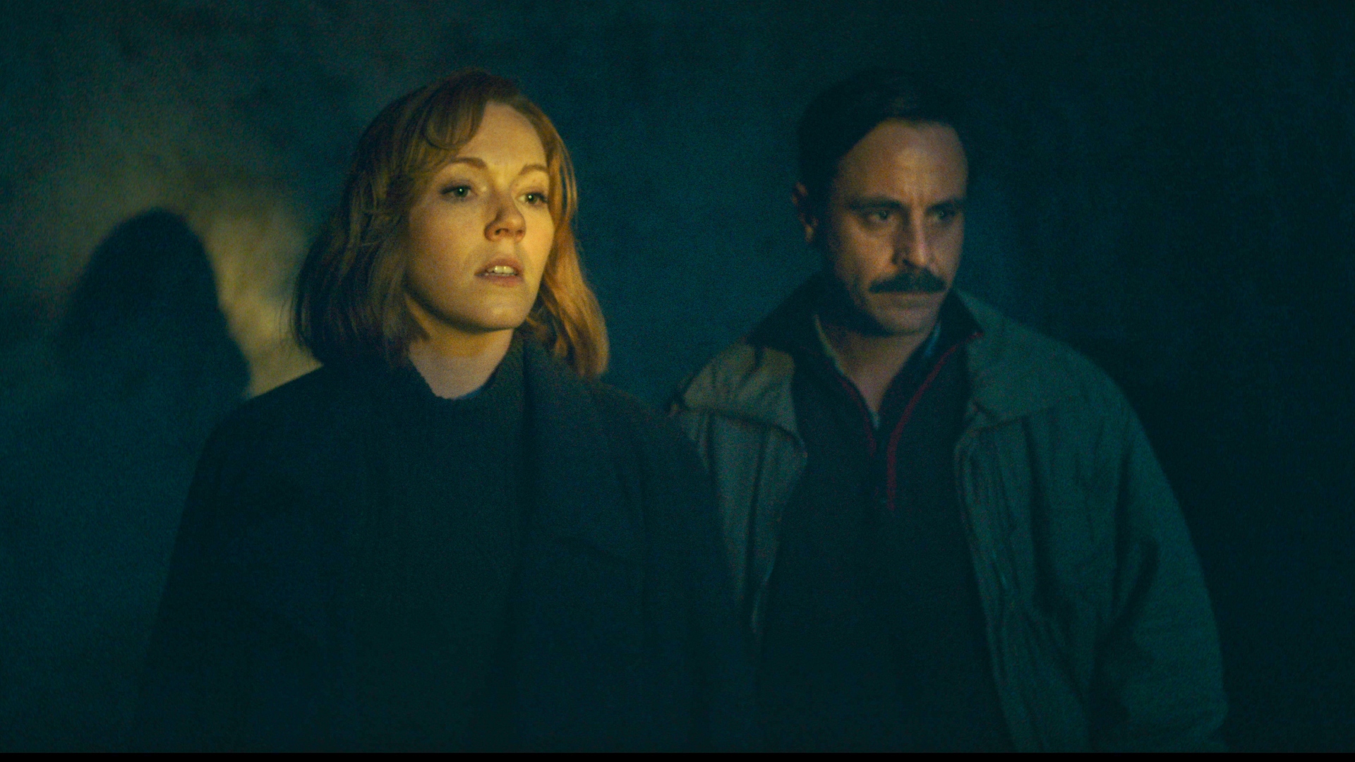 Brightwell and Jennings look shocked in The Gold season 2