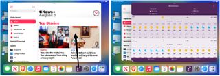 To group apps with Stage Manager: Open the first app you wish to group. Next, drag and drop the second app from the Recent Apps section OR the Dock into the main screen.
