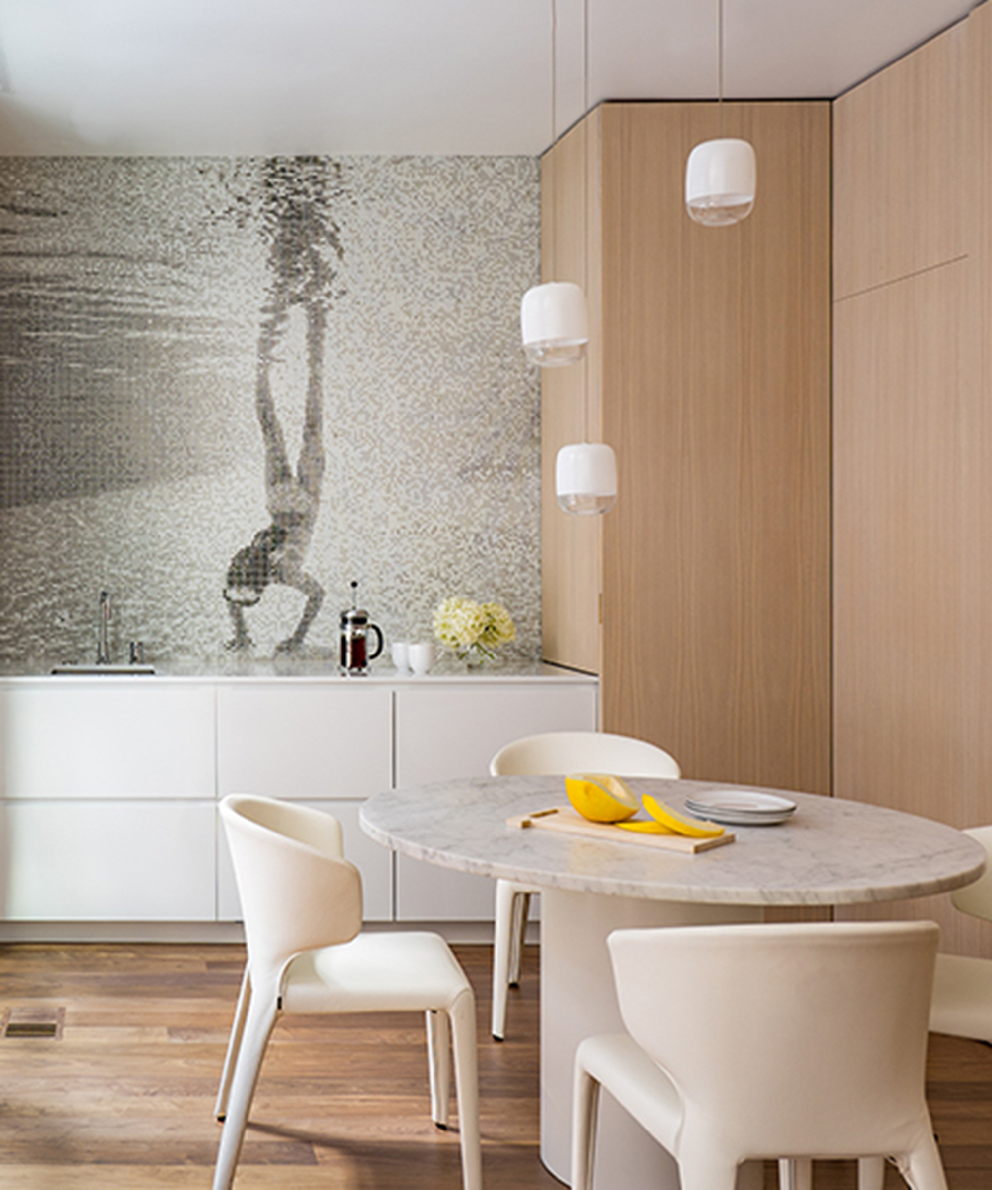 A dining room wall idea using CAD mosaic design