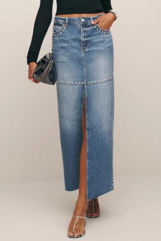 Reformation Reformation Tazz Maxi Denim Skirt