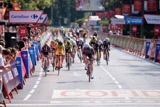 Jolien D'hoore (Wiggle High5) sprints away from the competition to win Madrid Challenge by La Vuelta an 87km road race in Madrid, Spain