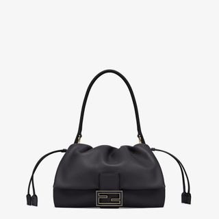 Medium Mamma Baguetteblack Nappa Leather Bag