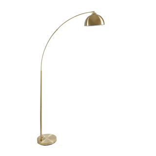 A brass arched floor lamp 