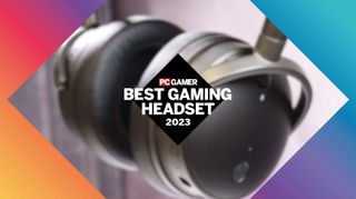 A blurred image of a gaming headset, surrounded by a coloured overlay, sporting a GOTY logo