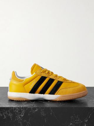 Samba Mn Suede-Trimmed Leather Sneakers