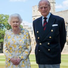 queen elizabeth ii and the duke of edinburgh pictured 162020 in the quadrangle of windsor castle ahead of his 99th birthday on wednesday photo by steve parsonspa images via getty images