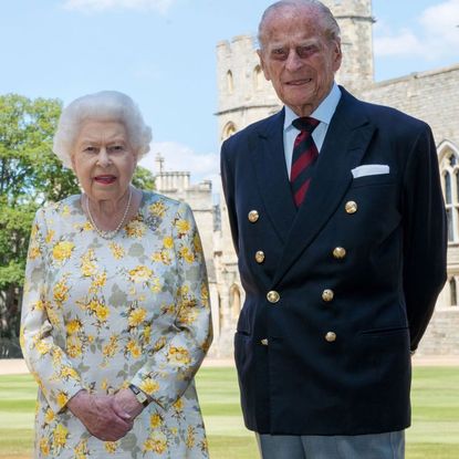 queen elizabeth ii and the duke of edinburgh pictured 162020 in the quadrangle of windsor castle ahead of his 99th birthday on wednesday photo by steve parsonspa images via getty images