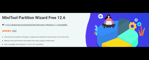 Website screenshot for MiniTool Partition Wizard