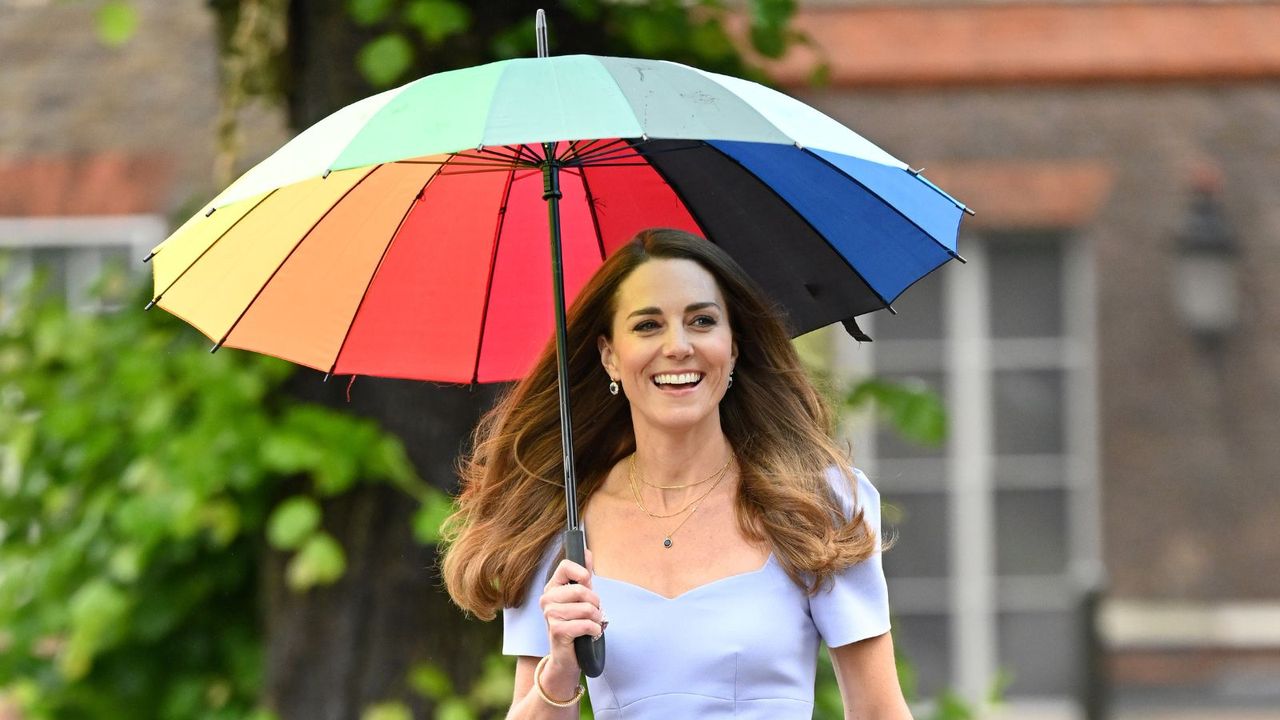 Princess Catherine&#039;s rainbow umbrella 