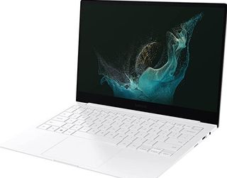 A Samsung Galaxy Book 2 laptop on a white background