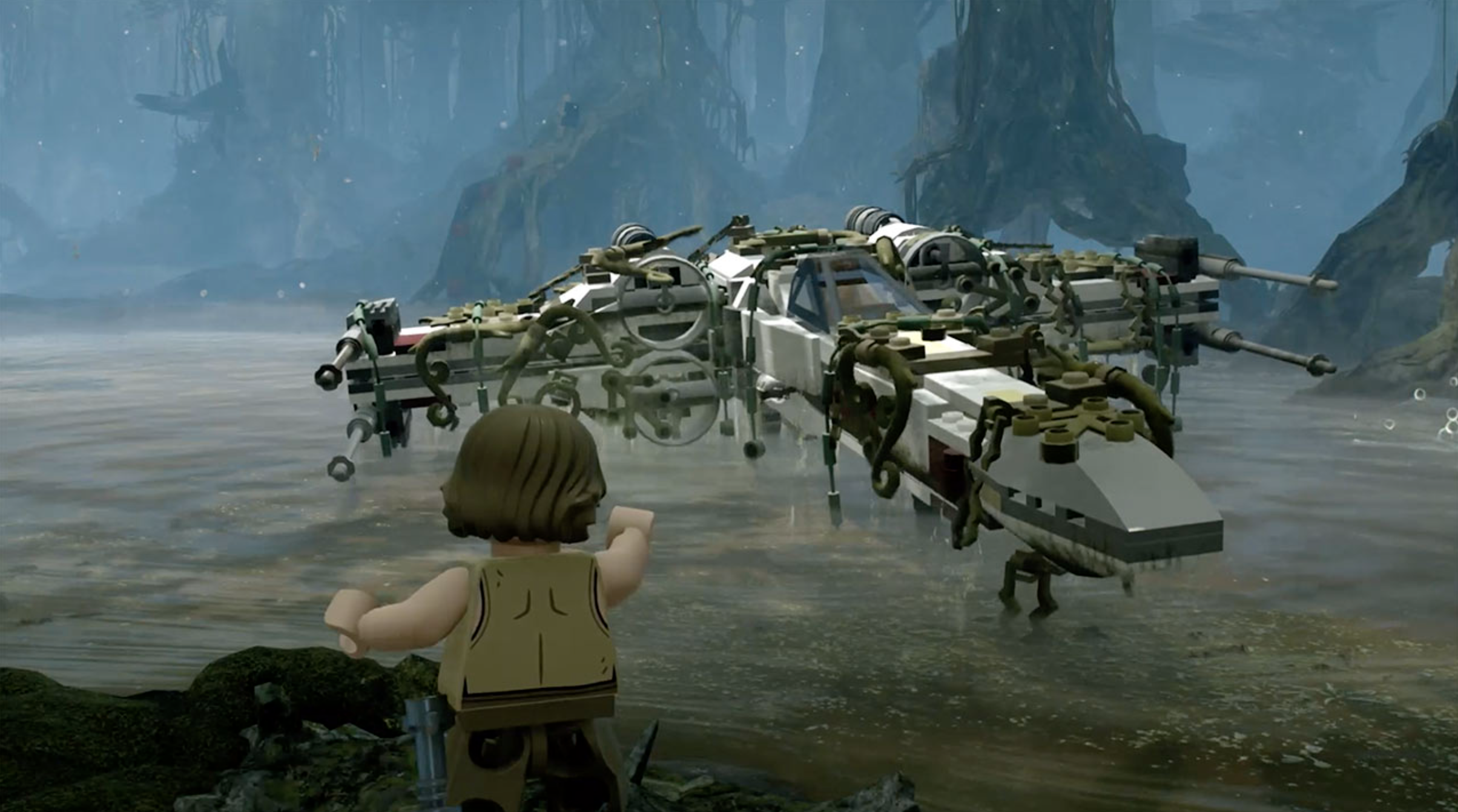 Lego Star Wars: The Skywalker Saga trailer still showing an X-Wing