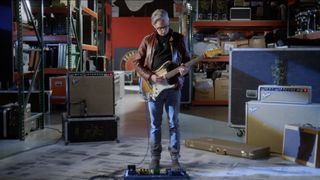 Mike McCready with his new signature Fender Custom Shop guitar