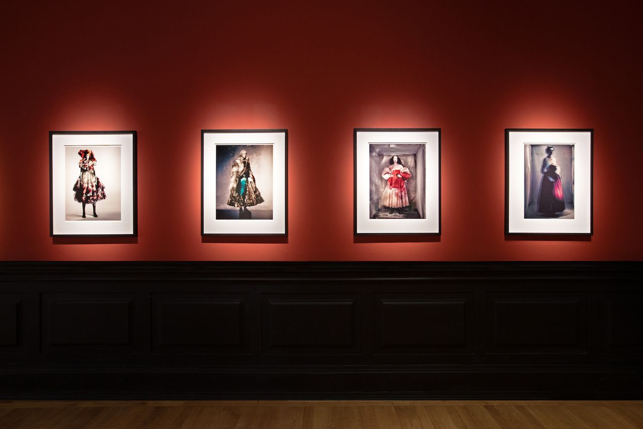 Paolo Roversi Paris Palais Galliera Exhibition: fashion photography displayed on wall