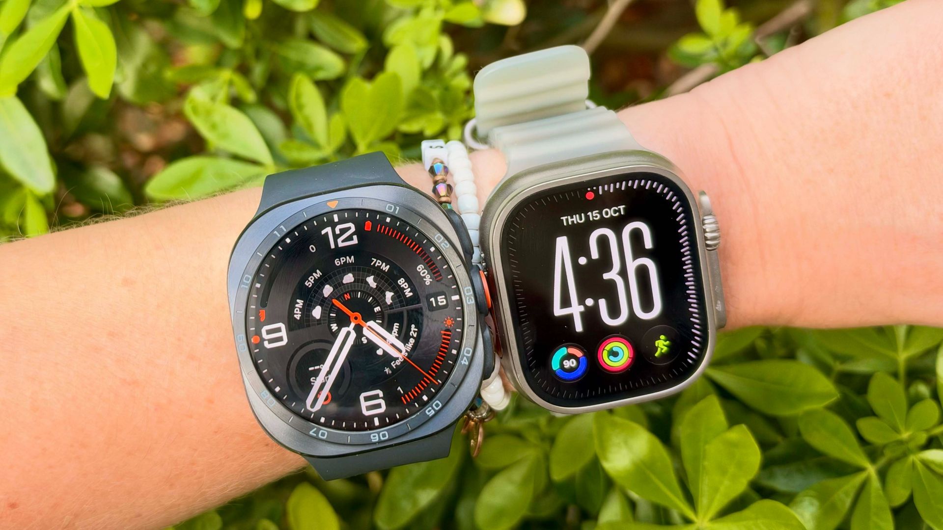 a photo of the Apple Watch Ultra 4 and Samsung Galaxy Watch Ultra 2