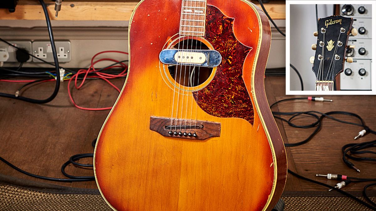 With DeArmond acoustic soundhole pickup. &ldquo;I use it on loads of sessions and live with Portishead. I&rsquo;ve used it on everything I&rsquo;ve done, really,&rdquo; he says
