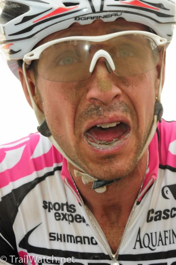 Derek St. John (Garneau Club Chaussure) shows the effects of a dusty race