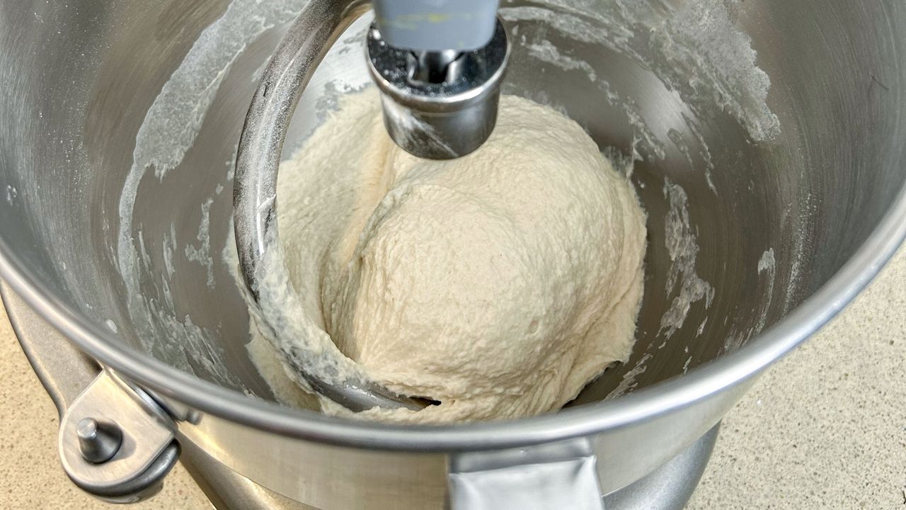 Kneading bread dough in the KitchenAid 7-Quart