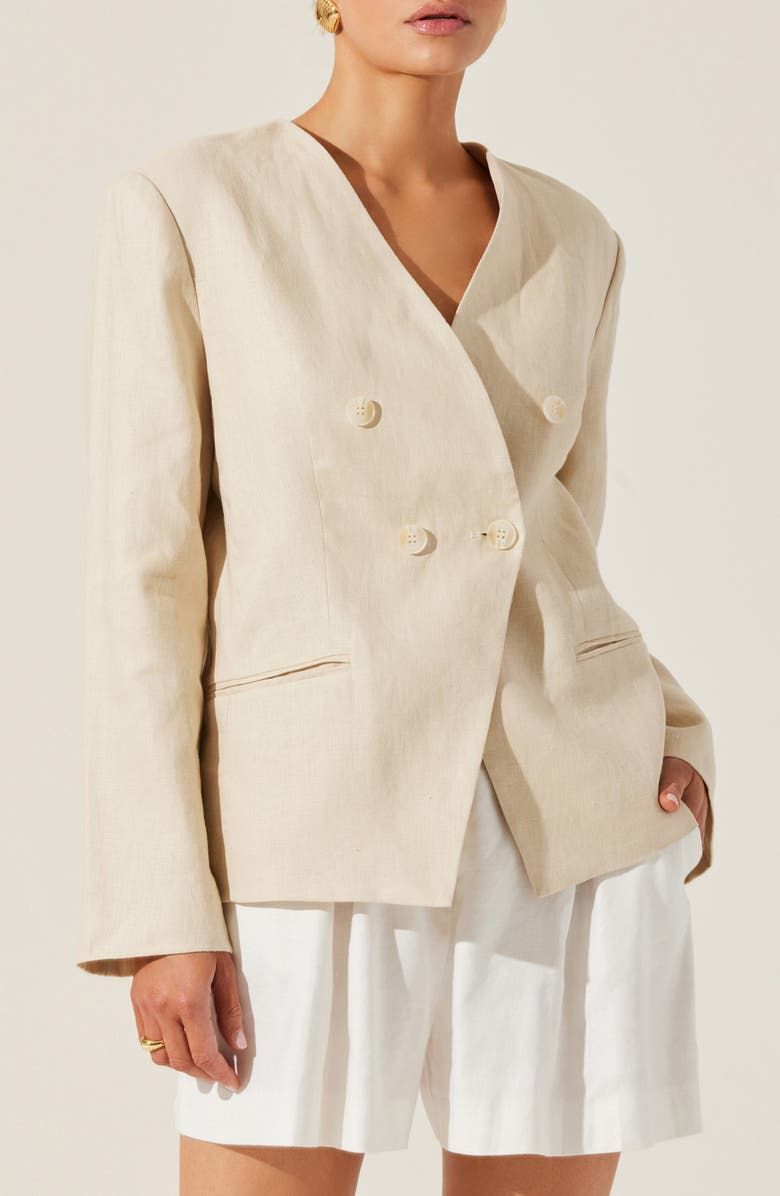 Dannika Collarless Linen Blazer