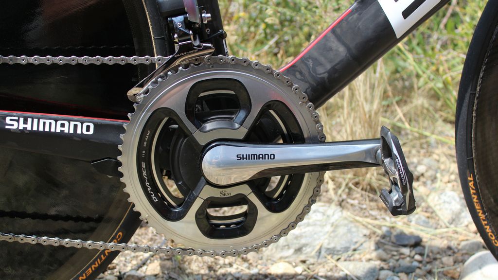 Dennis had a 56/44 on his Shimano SRM crank