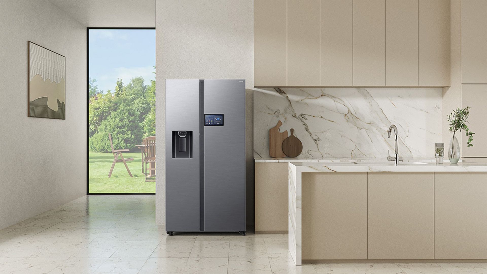 This smart refrigerator has a 9-inch screen with voice control and automatic doors, but that’s not even my favourite feature