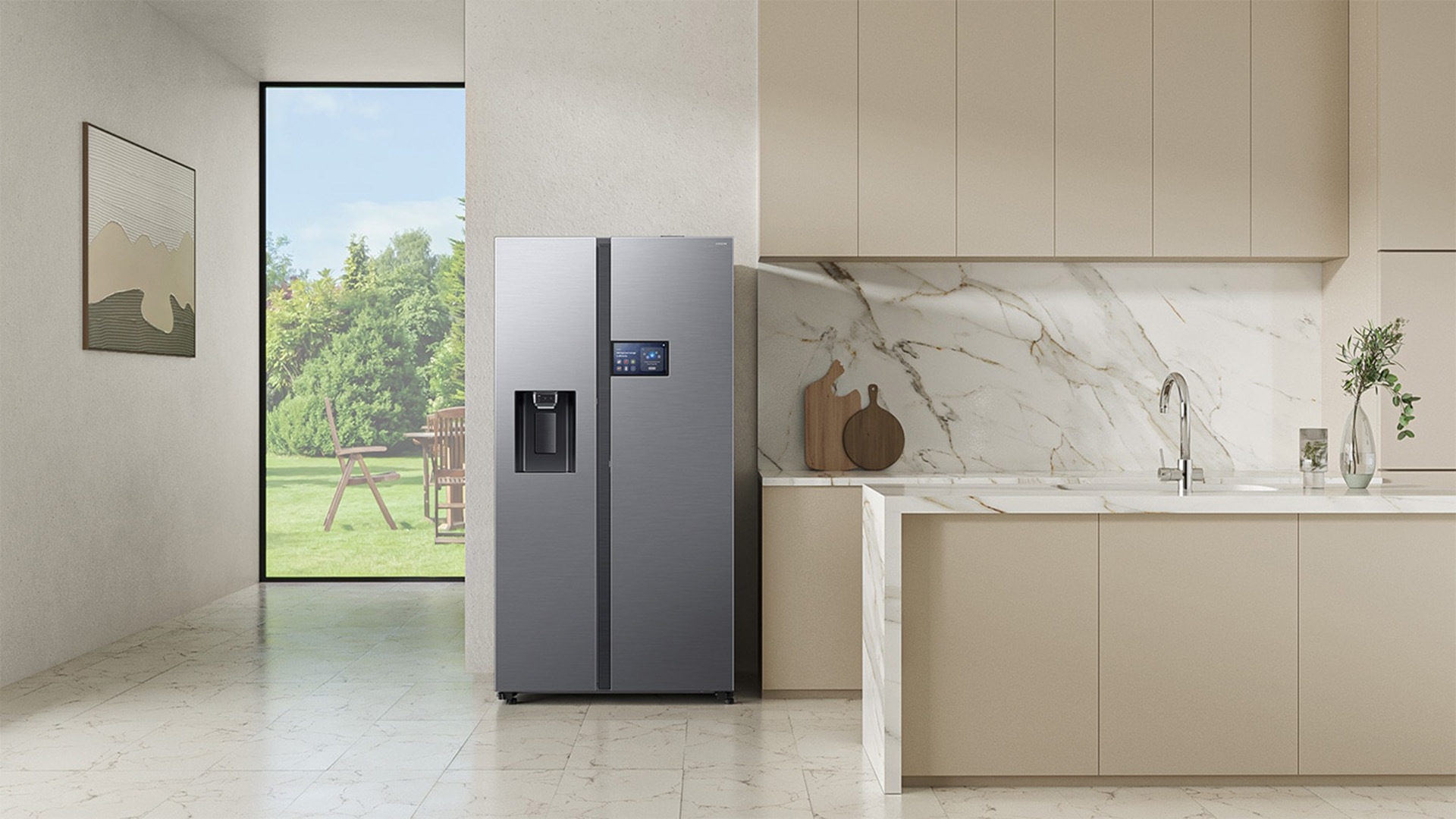 Samsung Bespoke AI Side-by-side refrigerator Family Hub 9-inch