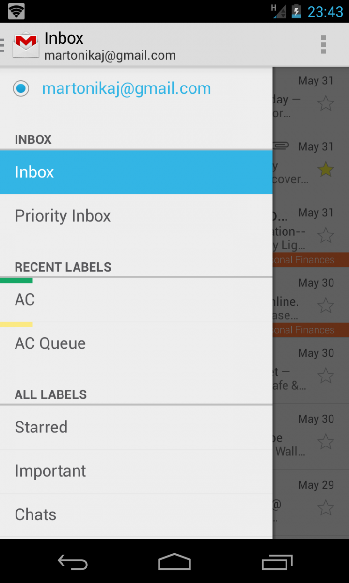 New Gmail 4.5 interface