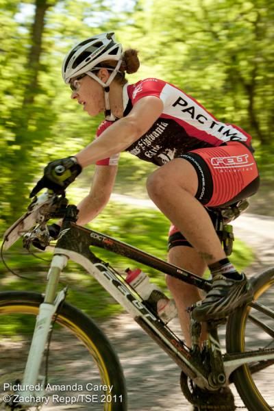 Amanda Carey (Felt/Kenda) won the stage but was pushed all the way by yesterday's women's mini_xc stage winner Selene Yeager with the two trading blows on the road and rocks until Carey pulled away in the final five miles.