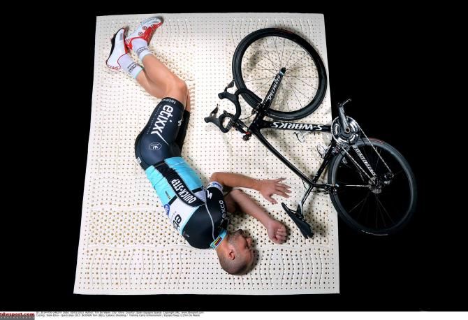 Tom Boonen has a wealth of experience in mattress-based photo shoots.