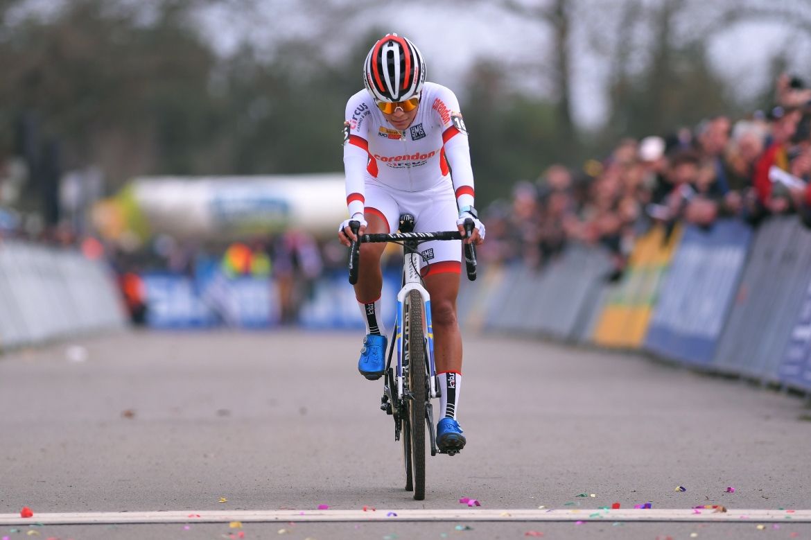 A disappointed Ceylin Del Carmen Alvarado crosses the line