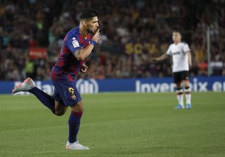 Luiz Suarez scored twice for Barcelona after coming on as a substitute