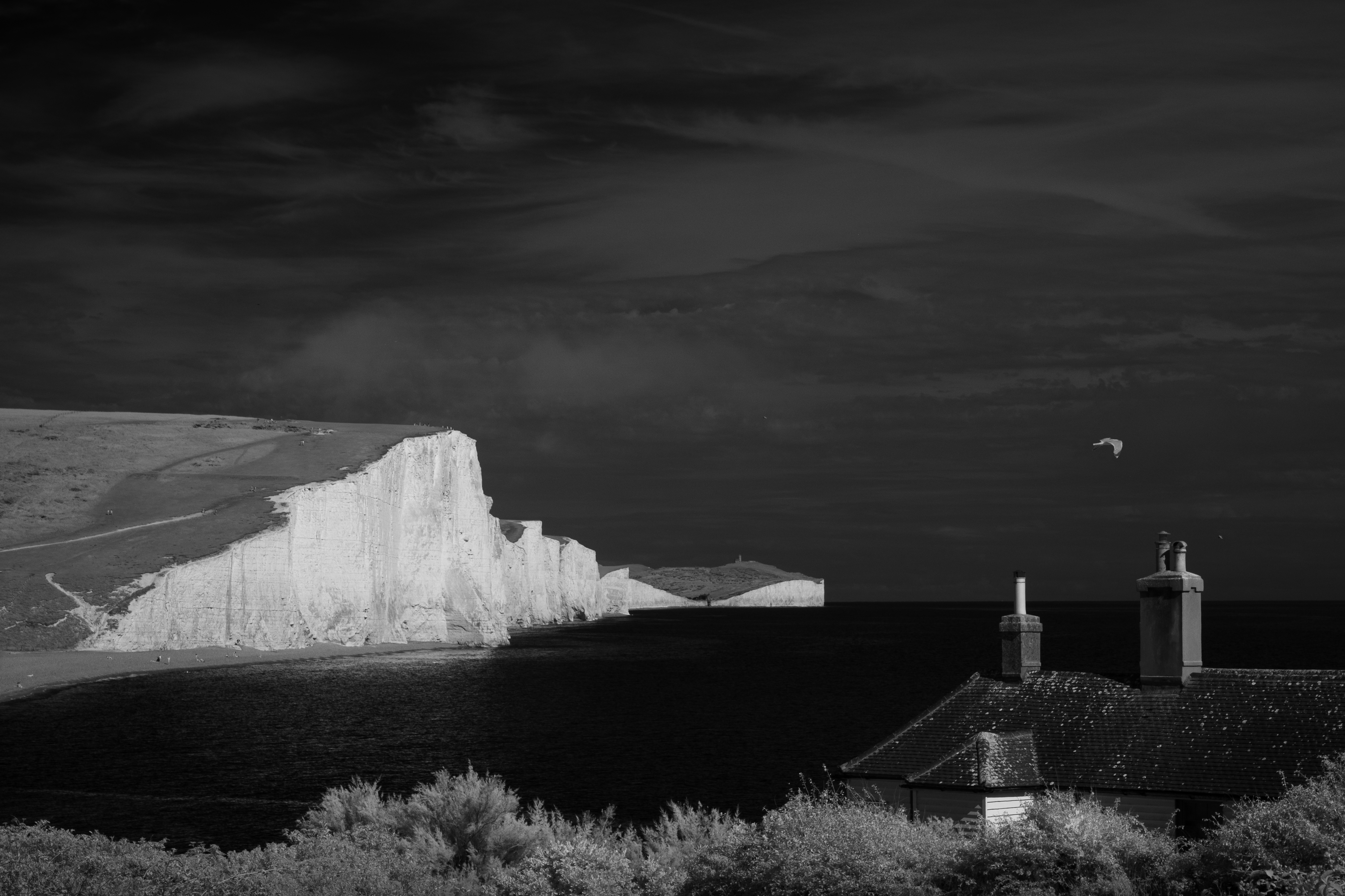 Infrared photos of the Seven Sisters cliffs in the UK